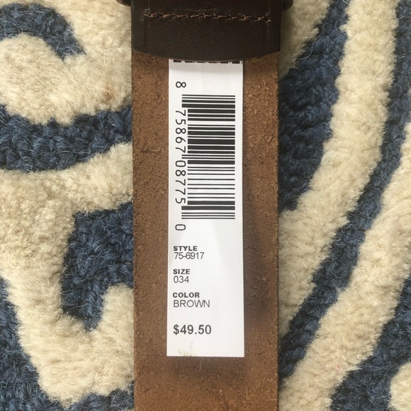 NWT MEN’s Johnston & Murphy LEATHER BELT, SIZE 34 - Picture 3 of 4